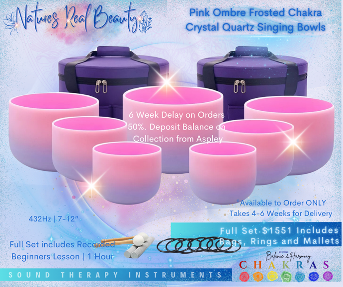 Frosted Crystal Bowls | White & Chakra Coloured Lotus Bowls