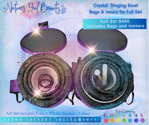 Frosted Crystal Bowls | Ombre White Chakra Set