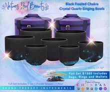 Load image into Gallery viewer, Frosted Crystal Bowls | Plain Black Chakra Set