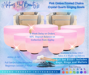 Frosted Crystal Bowls | Pink/Nude Ombre Set