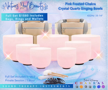 Load image into Gallery viewer, Frosted Crystal Bowls | Pink/White Ombre Chakra Set