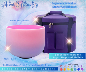 Beginners Crystal Singing Bowl | F Note | Heart Chakra | 8 Inch