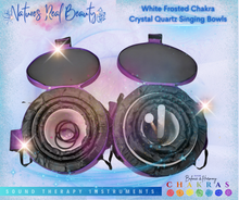 Load image into Gallery viewer, Frosted Crystal Bowls | Black Flower of Life Chakra Set